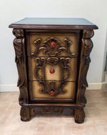 Bloomart Traditional Luxury Sheesham Wood Nightstand Set of 1 (Golden)