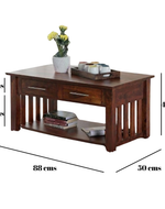 Handmade Solid Wood 2 Drawer & Top Storage Coffee Table