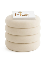 Bloomart Luxury Bouclé Round Ottoman Stool Soft Pouf Seat for Living Room & Bedroom