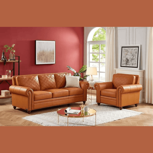 Wooden Handmade Stylish Look Grace Modern Sofa 3+1 (Brown) - Bloomart
