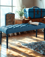 Upholstered Bench 2 Seater Sofa Bench, Footstool