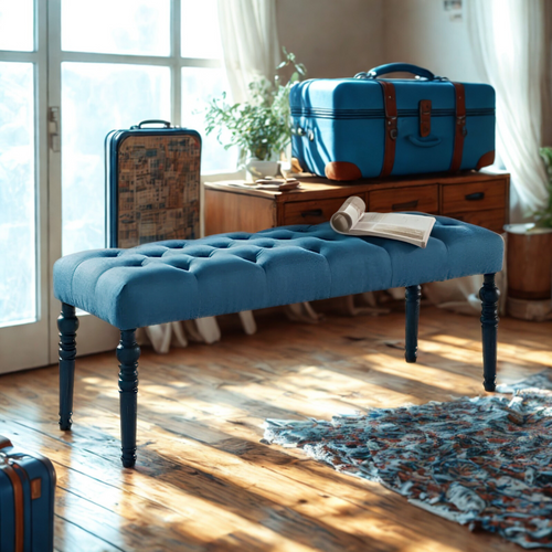 Upholstered Bench 2 Seater Sofa Bench, Footstool