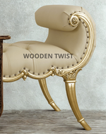 Montérno Sheesham Wood Bench Couch ( Golden Finish )