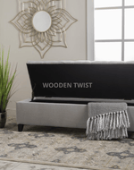 Bloomart Zelja Solid Wood Flip Top Storage Bench Couch