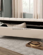 Bloomart Zelja Solid Wood Flip Top Storage Bench Couch