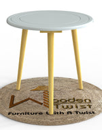 Bloomart Malin Solid Wood Round End Table with Natural Legs