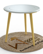 Bloomart Malin Solid Wood Round End Table with Natural Legs