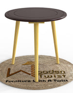 Bloomart Malin Solid Wood Round End Table with Natural Legs