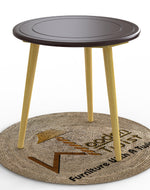 Bloomart Malin Solid Wood Round End Table with Natural Legs