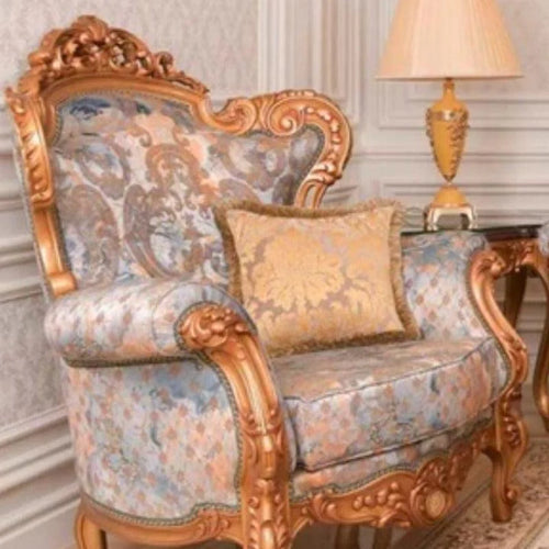 Bloomart Classic Carved Sofa Set with Table in Premium Finish ( Maharaja Sofa )