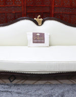Traditional Wooden 3 Seater Couch for Home & Office Chaise Lounge Settee (Walnut Finish )