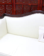 Traditional Wooden 3 Seater Couch for Home & Office Chaise Lounge Settee (Walnut Finish )