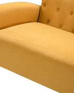 Wooden Square Arm Loveseat Wing Back Chair Set 2+1+1 (Metal Legs)