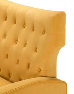 Wooden Square Arm Loveseat Wing Back Chair Set 2+1+1 (Metal Legs)