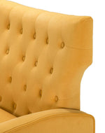 Wooden Square Arm Loveseat Wing Back Chair Set 2+1+1 (Metal Legs)