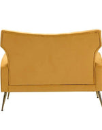 Wooden Square Arm Loveseat Wing Back Chair Set 2+1+1 (Metal Legs)