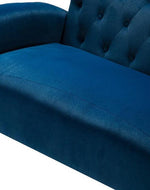 Wooden Square Arm Loveseat Wing Back Chair Set 2+1+1 (Metal Legs)