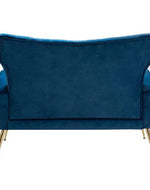 Wooden Square Arm Loveseat Wing Back Chair Set 2+1+1 (Metal Legs)