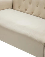Wooden Square Arm Loveseat Wing Back Chair Set 2+1+1 (Metal Legs)