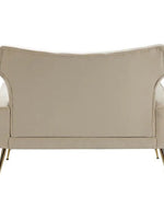 Wooden Square Arm Loveseat Wing Back Chair Set 2+1+1 (Metal Legs)
