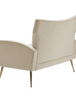 Wooden Square Arm Loveseat Wing Back Chair Set 2+1+1 (Metal Legs)