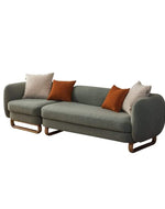 Modern Stylish Left-Side L Shape 8 Seater Sofa For Lobby In Teak Finish 5+3 with 1 Chair