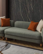 Modern Stylish Left-Side L Shape 8 Seater Sofa For Lobby In Teak Finish 5+3 with 1 Chair