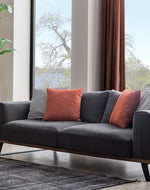 Chicago Relaxation Modern Sofa Set 4+1 with 5 Cushions (Grey)