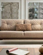 Wooden Cozy Design 3 Seater Sofa Comfort for Backrest (BROWN)