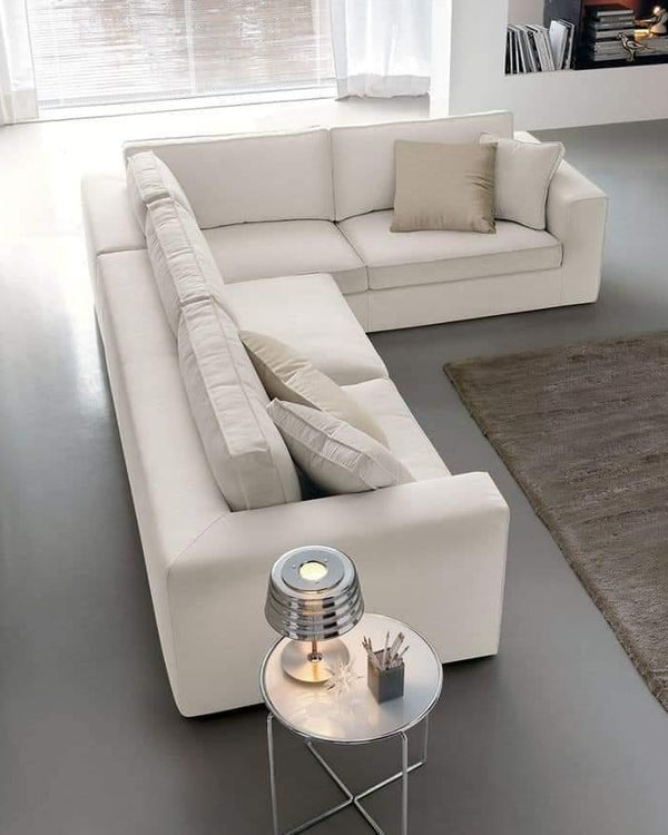 Wooden Handmade Deluxe Gimmy L-Shape Sectional Sofa Set 5 Seater (Beige) - Bloomart