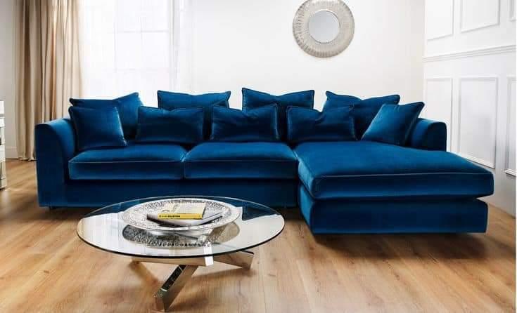 Modular Chaise Lounge Sectional Sofa Set 5 Seater (Blue) - Bloomart