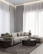 Madera Handmade Modular Sectional Sofa Set 5 Seater (Cream)