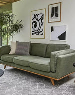 Bloomart Stylish Rectangular Modern 3 Seater Sofa ( Green ) - Bloomart