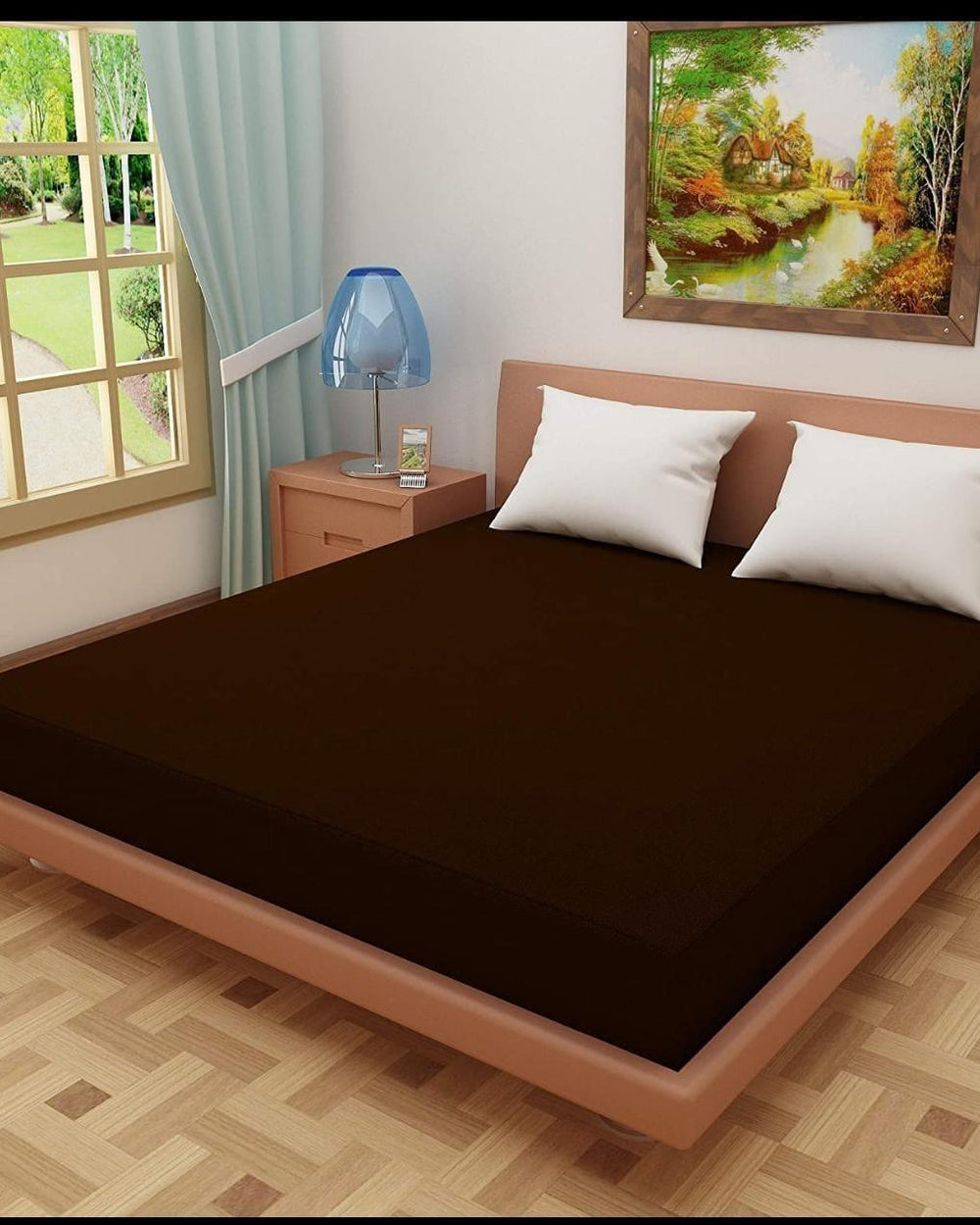 Home Furnishing Waterproof Mattress Protector ( Coffee ) - WoodenTwist