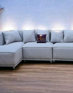 Madera Handmade Modular Sectional Sofa Set 5 Seater (Cream)