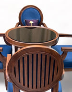 Wooden Winsome Round Teak Wood 4 Seater Dining Table Set