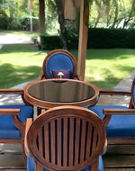 Wooden Winsome Round Teak Wood 4 Seater Dining Table Set