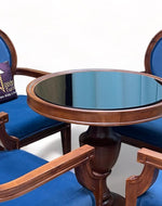 Wooden Winsome Round Teak Wood 4 Seater Dining Table Set