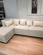 Madera Handmade Modular Sectional Sofa Set 5 Seater (Cream)