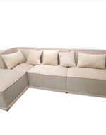 Madera Handmade Modular Sectional Sofa Set 5 Seater (Cream)