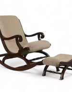 Rocking Chair with Foot Rest ( Walnut )