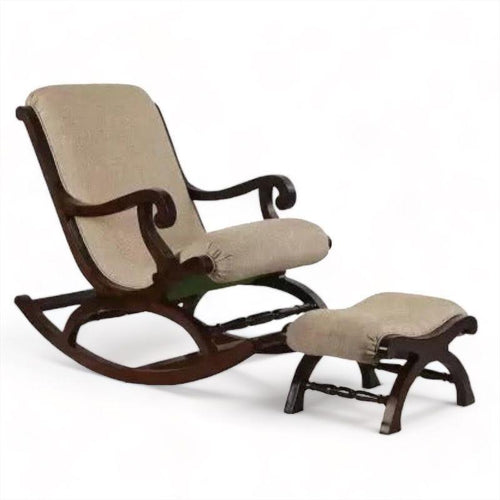 Rocking Chair with Foot Rest ( Walnut )