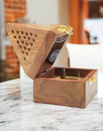 Wooden Twist Hovel Style Sheesham Wood Bakhoor Incense Holder - Bloomart
