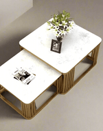Bloomart Stylish Look Square Wrought Iron Coffee Table ( Set of 2 )