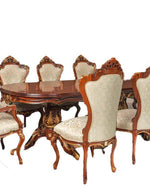 Grandeur Luxury Hand Carved Teak Wood 8 Seater Dining Table Set