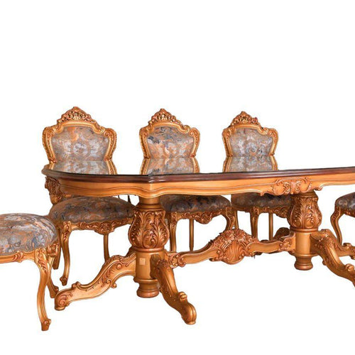 Tycoon Luxury Hand Carved Teak Wood 8 Seater Dining Table Set