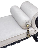 Bloomart Hand Carved Traditional Teak Wood 3 Seater Bench ( Cream/Off White )