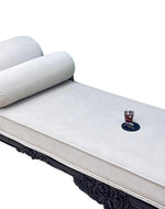 Bloomart Hand Carved Traditional Teak Wood 3 Seater Bench ( Cream/Off White )