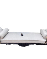 Bloomart Hand Carved Traditional Teak Wood 3 Seater Bench ( Cream/Off White )