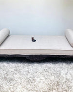 Bloomart Hand Carved Traditional Teak Wood 3 Seater Bench ( Cream/Off White )